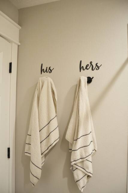 His & Hers Metal Wall Decor, Master Bathroom Signs, Wedding Gift - image 1