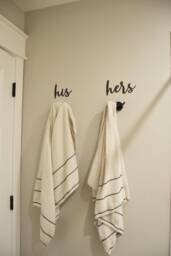 His & Hers Metal Wall Decor, Master Bathroom Signs, Wedding Gift - thumbnail 1