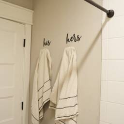 His & Hers Metal Wall Decor, Master Bathroom Signs, Wedding Gift - thumbnail 2