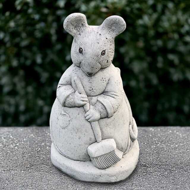 Garden Mouse Sculpture Concrete Mother Statue Stone Animal Ornament Cement Wildlife Decor Mouse Lover Gift Handmade Yard Art - image 1