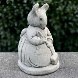 Garden Mouse Sculpture Concrete Mother Statue Stone Animal Ornament Cement Wildlife Decor Mouse Lover Gift Handmade Yard Art - thumbnail 3