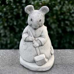 Garden Mouse Sculpture Concrete Mother Statue Stone Animal Ornament Cement Wildlife Decor Mouse Lover Gift Handmade Yard Art - thumbnail 1