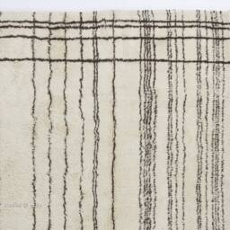 Beige Beni Ourain Rug Handmade Moroccan Berber Wool Rug - thumbnail 3