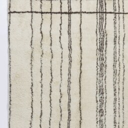 Beige Beni Ourain Rug Handmade Moroccan Berber Wool Rug - thumbnail 4