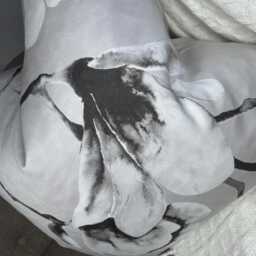 Magnolia Floral Cushion Cover, Grey - Ochre Pillow Cover For Sofa Chair/Harlequin Lotus Fabric - thumbnail 2