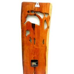 "Wooden Elephant Clock, Figurine, Clock Decor, Sculpture, Wall Hanging Home Decor Gift 24""x10" - thumbnail 4