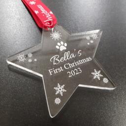 Pets First Christmas Bauble Tree Decoration, Dog Chirstmas Gift, New Pet Cat Christmas, Rabbit, First Christmas Gift - thumbnail 2