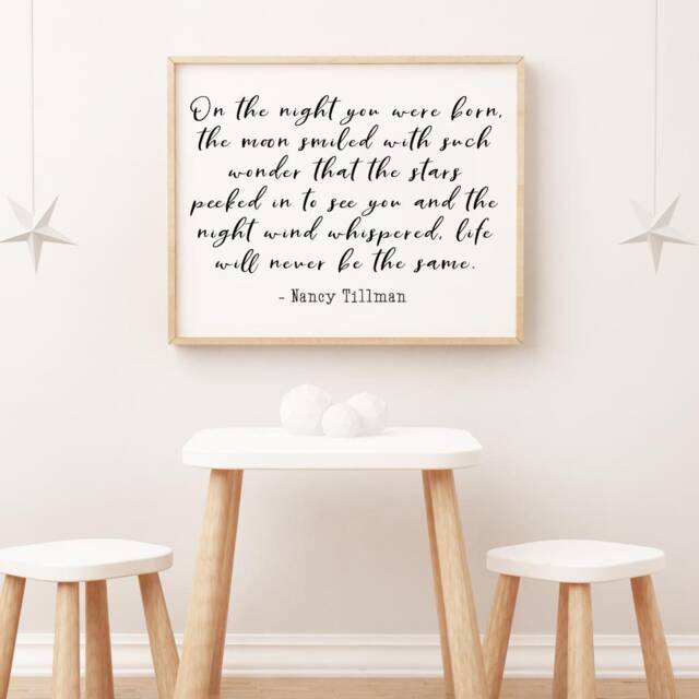 On The Night You Were Born Nursery Wall Decor, Digital Quotes & Sayings, Modern Prints, Printable Art - image 1