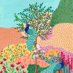 Peacock Illustration, Peacocks Art Print, Peacock Wall Decor, For Bird Lovers, Watchers, Painting - thumbnail 2