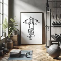 Men Gym Wall Art - 3 Home Posters - Line Drawing Design Fitness Man Poster Athlete Decor Gymnasium Prints Gift - thumbnail 3