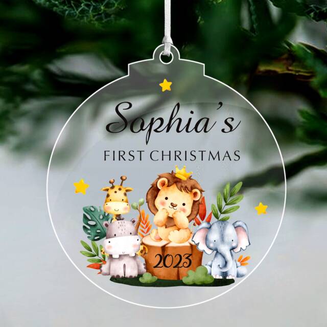 Personalised Baby's First Christmas Bauble Ornaments Gifts 2025 Tree Decorations With Any Name For Baby Kids Son Daughter - image 1