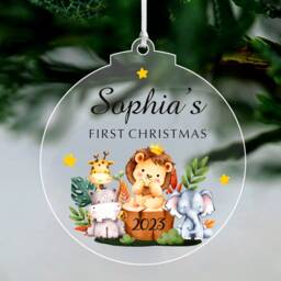 Personalised Baby's First Christmas Bauble Ornaments Gifts 2025 Tree Decorations With Any Name For Baby Kids Son Daughter - thumbnail 1