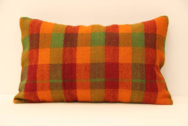 12x20 Turkish Kilim Lumbar Pillow Boho Pillow Bohemian Cushion Navajo Rugturkish Cover Armchair Case 4Oef-13 - image 1