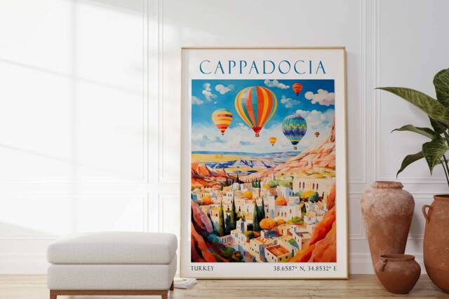 Cappadocia, Cappadocia Travel Print, Art, Poster, Turkey, Art Home Decor, Wall Art - image 1