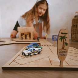 Wood Car Garage & Parking, Puzzle Road Track Personalized, Autumn Kids Gift , Montessori Educational Toy, Toddler Birthday, Christmas - thumbnail 2