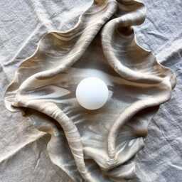 Sculptural Ceramic Wall Sconce Draped Stoneware Lighting - thumbnail 4