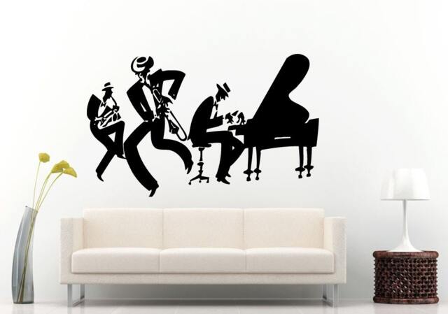 Jazz Sax Saxophone Instrument Tool Band Musical Genre Man Funny Wall Decal Vinyl Sticker Mural Room Decor L1152 - image 1