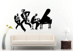 Jazz Sax Saxophone Instrument Tool Band Musical Genre Man Funny Wall Decal Vinyl Sticker Mural Room Decor L1152 - thumbnail 1