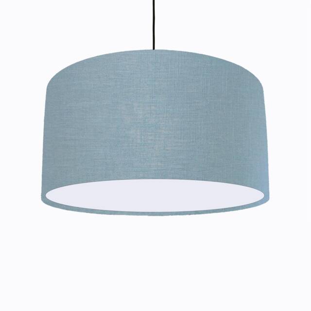 Duck Egg Blue Lampshade in Linen With White Lining - image 1