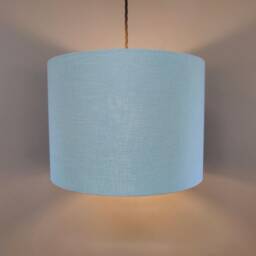 Duck Egg Blue Lampshade in Linen With White Lining - thumbnail 3
