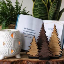 Christmas Wooden Trees - Set Of 4 Home Decor/Winter Decoration Woodland - thumbnail 2