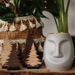 Christmas Wooden Trees - Set Of 4 Home Decor/Winter Decoration Woodland - thumbnail 3