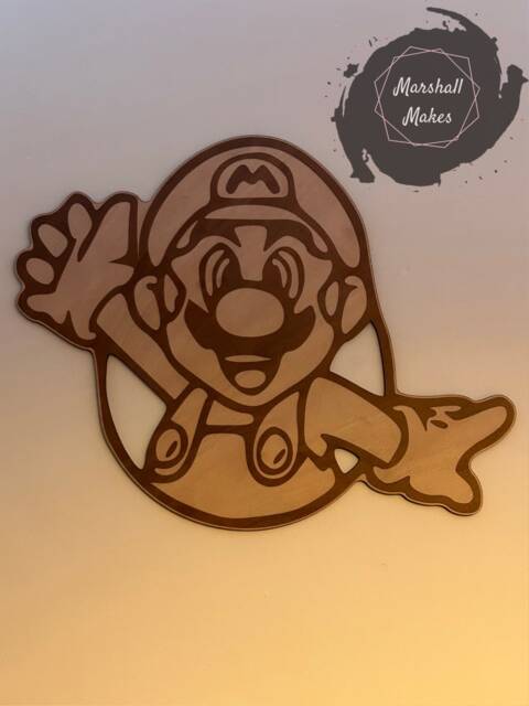 Wooden Super Mario Head, Mario, Luigi, Toad, Yoshi, Gaming Bedroom, Wall Decor, Art - image 1