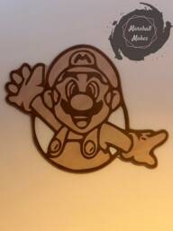 Wooden Super Mario Head, Mario, Luigi, Toad, Yoshi, Gaming Bedroom, Wall Decor, Art - thumbnail 1