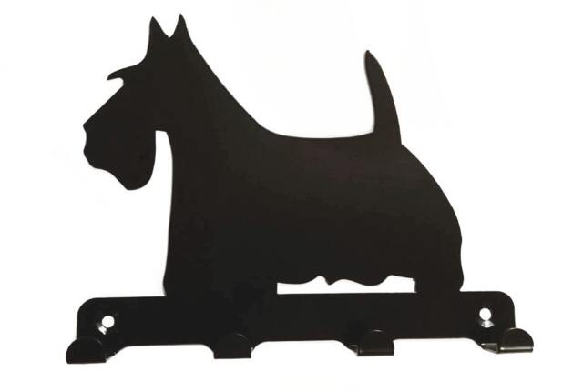 Scottish Terrier - Scottie Silhouette Key Hook Rack - Metal Wall Art