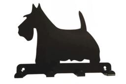 Scottish Terrier - Scottie Silhouette Key Hook Rack - Metal Wall Art