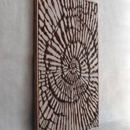 Oak Wood Nautilus Shell Wall Sculpture - Coastal Beach House Decor - thumbnail 3