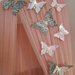 Butterfly Wall Stickers, Glitter Decal, Glitter Wall Stickers, Bedroom Stickers, Nursery Decals, Butterfly Themed Bedroom Decor - thumbnail 3