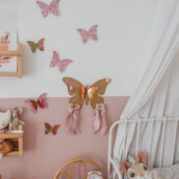 Butterfly Wall Stickers, Glitter Decal, Glitter Wall Stickers, Bedroom Stickers, Nursery Decals, Butterfly Themed Bedroom Decor - thumbnail 2