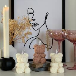 Rose Teddy Bear Candle Hand Poured Soy Wax Blend Home Decor - thumbnail 2