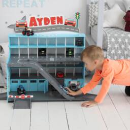 Wooden Toy Car Garage, Storage Display Shelf, Birthday Gift For Boys Age 3+