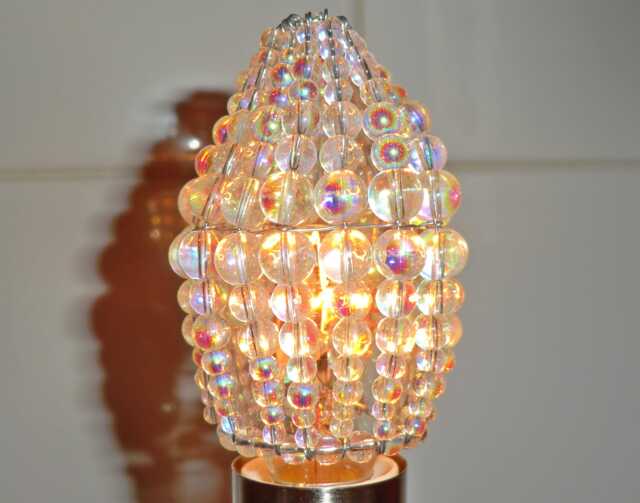 Chandelier Inspired Moroccan Chic Look Glass Bead Light Bulb Candle Cover Pendant Lamp Aurora Borealis Shade Crystals Drops Retro - image 1