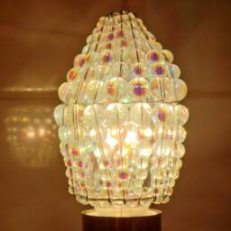 Chandelier Inspired Moroccan Chic Look Glass Bead Light Bulb Candle Cover Pendant Lamp Aurora Borealis Shade Crystals Drops Retro - thumbnail 3