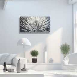 Metal Wall Art Sculpture Silver Abstract Swirl Decor For Home Or Office - thumbnail 2