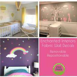 Woodland Animals Hot Air Balloon Nursery Wall Stickers Watercolor Decals - thumbnail 4