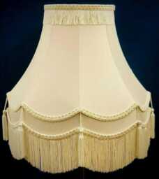 Cream Dupion Lampshade With Fringe Tassels, Handmade in Britain - thumbnail 1