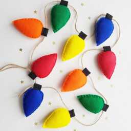 Felt Christmas Fairy Lights Decoration in Orange, Red, Blue, Green & Yellow - thumbnail 2