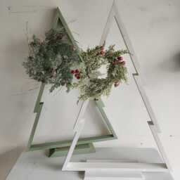 Rustic Holiday Tree/Wooden Christmas Tree/ Artisan Farmhouse Xmas Handcrafted Primitive Decor - thumbnail 2
