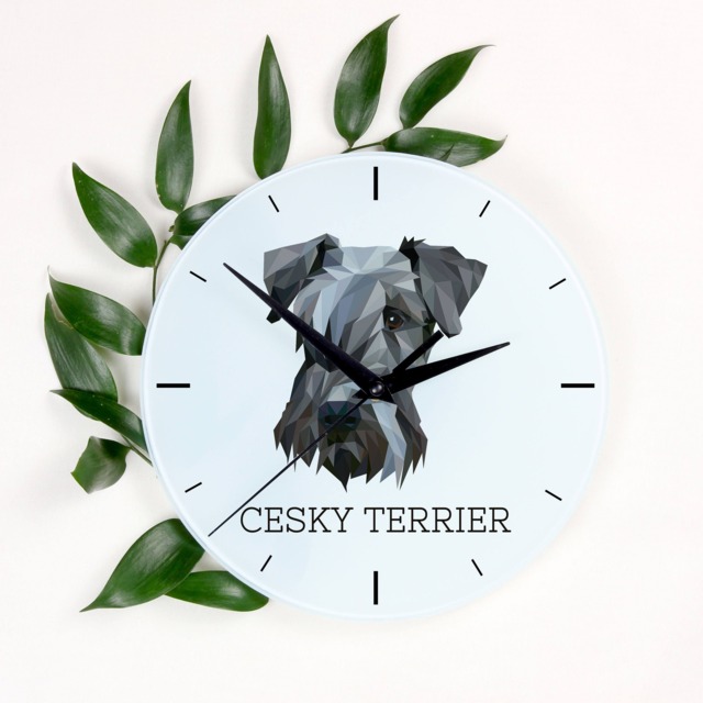 A Clock With A Cesky Terrier Dog. New Collection The Geometric Dog - image 1
