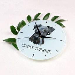 A Clock With A Cesky Terrier Dog. New Collection The Geometric Dog - thumbnail 2