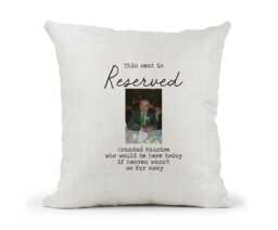 Reserved in Memory Of Loved One Heaven Wedding Chair Cream Canvas Cushion, Scatter Home Decor - thumbnail 1