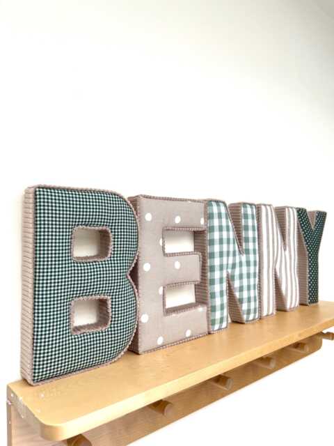 Fabric Personalised Letter With Velvet Or Corduroy Edging For Nursery Wall Decor - image 1