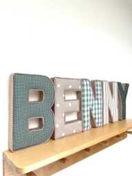 Fabric Personalised Letter With Velvet Or Corduroy Edging For Nursery Wall Decor