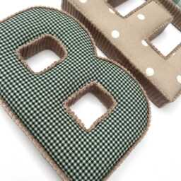 Fabric Personalised Letter With Velvet Or Corduroy Edging For Nursery Wall Decor - thumbnail 3