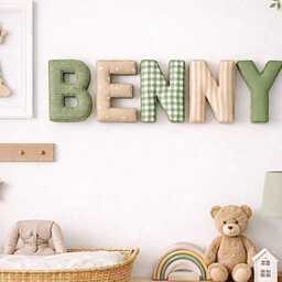 Fabric Personalised Letter With Velvet Or Corduroy Edging For Nursery Wall Decor - thumbnail 2