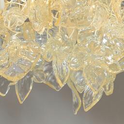 Modern White Floral Chandelier Resin Leaf & Flowers Ceiling Light Fixture - thumbnail 3